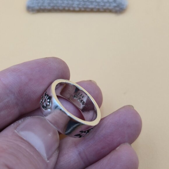 Size 7.25 Sterling Silver Cute Turtles Hefty Band Ring A5430 - Picture 6 of 9